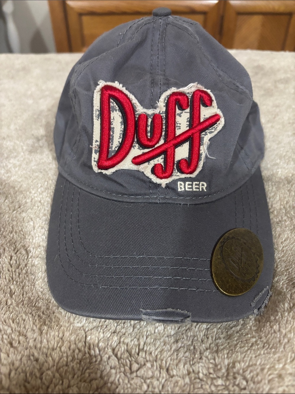 Duff beer baseball hat with bottle opener